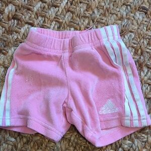 Adidas Baby (6-9M) Light Pink Shorts with White Stripes
